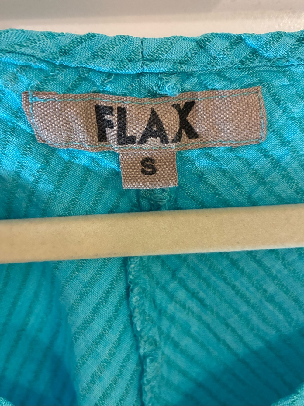 FLAX 100% Linen Sleeveless Tank Tunic Top Aqua Teal Blue Green Lagenlook Small - Picture 2 of 5
